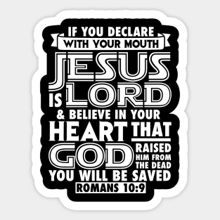 Romans 10:9 Jesus is Lord Sticker